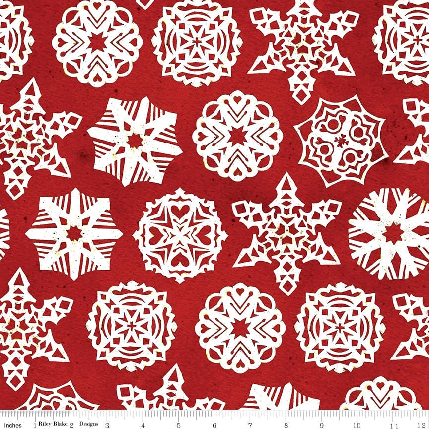 Snow Sweet par Janet Wecker Frisch - Flocons de neige en papier rouge