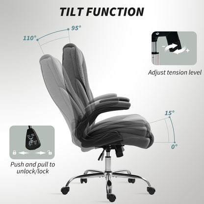 Chaise de bureau Hayden avec accoudoirs relevables - Gris foncé