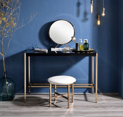 Lunar Elegant Multi-Purpose Desk w/USB Port - Black/Gold