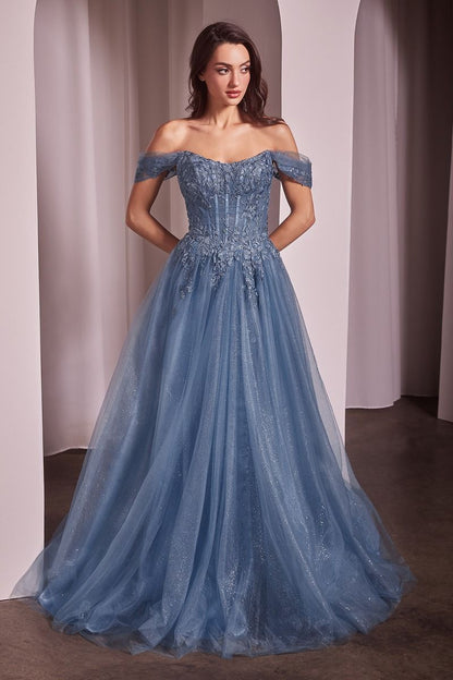 ROBE DE BAL TRAPÈZE ÉPAULES DÉCOUVERTES