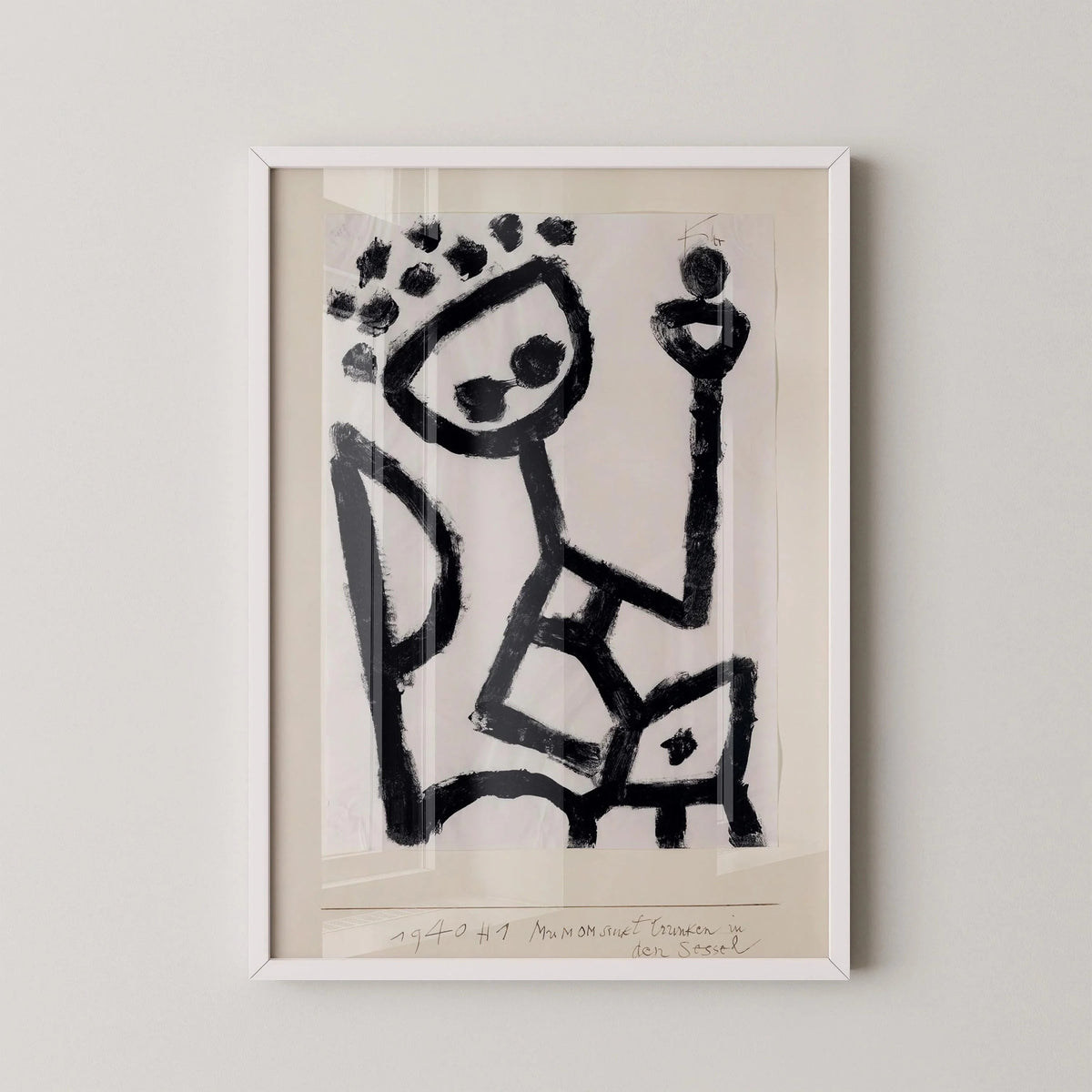 Paul Klee Print: Mumon Sinks Drunk, Minimalist Abstract Art