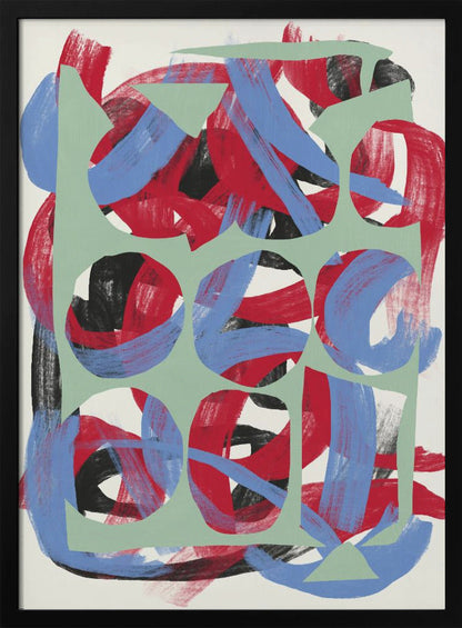 Art mural Coups de pinceau secs directionnels abstraits 03