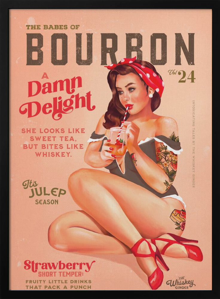 Décoration murale Babes of Bourbon Vol 22 Pin-up vintage buvant un cocktail