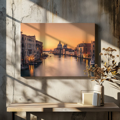 Venice Grand Canal in Warm Dawn Light Canvas Wall Art | Dawn on Venice
