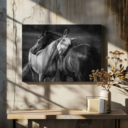 Impression sur toile Chevaux sous la pluie chaude