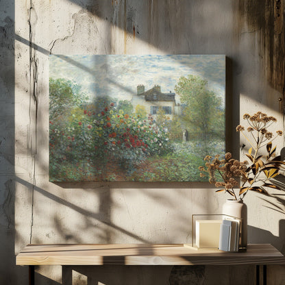 Le jardin de l'artiste à Argenteuil, un coin du jardin avec des dahlias (1873)