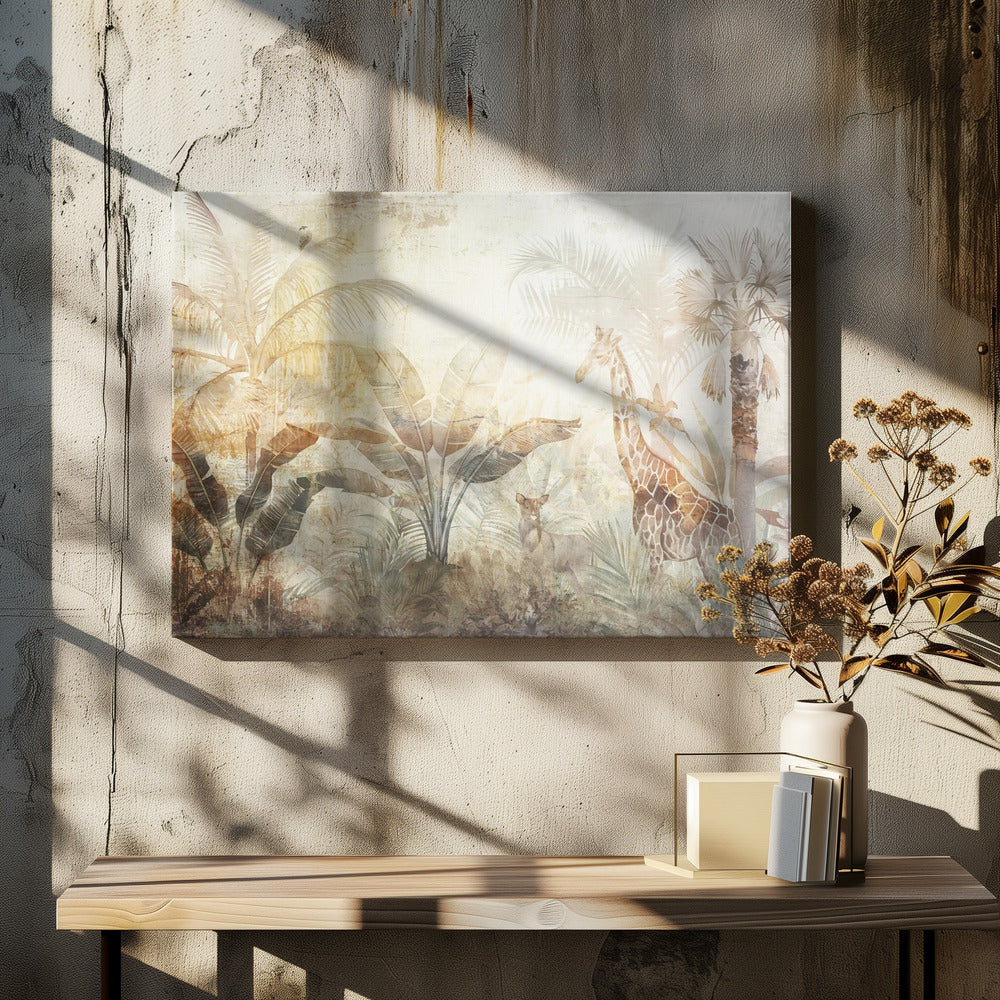 Art mural Feuilles de Jungle Illustration Art mural 06