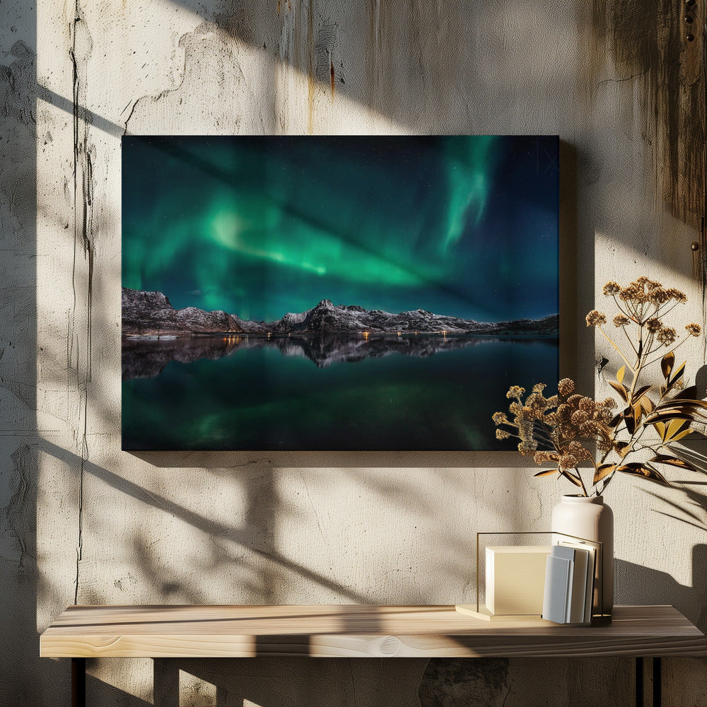 Lofoten Aurora Reflection