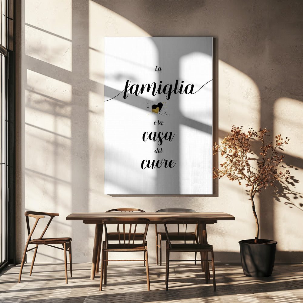 Wall art The family is the home of the heart - Italian Canvas Print