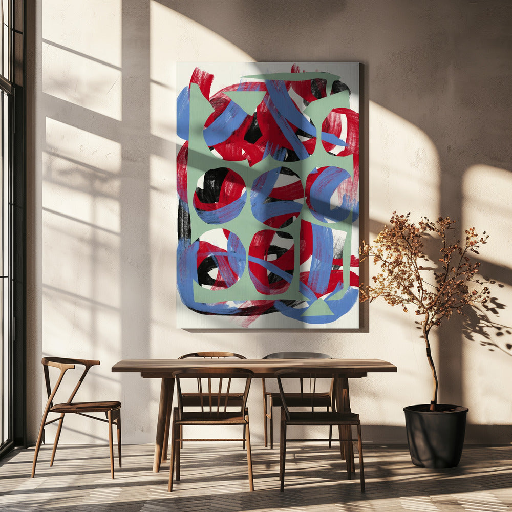 Art mural Coups de pinceau secs directionnels abstraits 03
