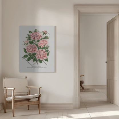 Art Mural Rose Rose, Lithographie Gemme de la Prairie