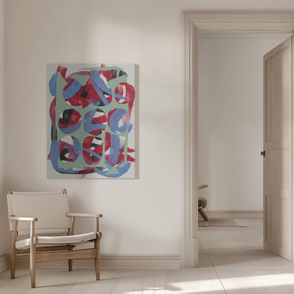 Art mural Coups de pinceau secs directionnels abstraits 03