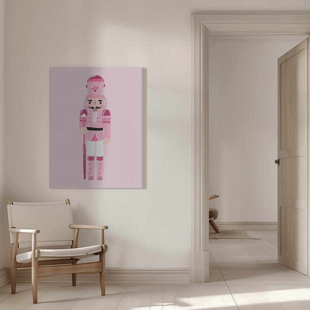 Décoration murale Casse-Noisette rose sur toile