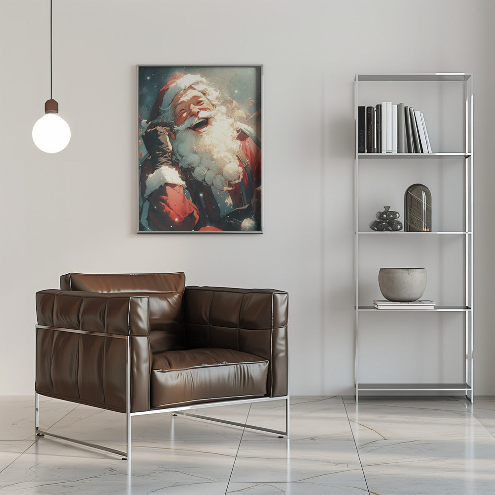 Décoration murale Père Noël rieur - Décoration de Noël
