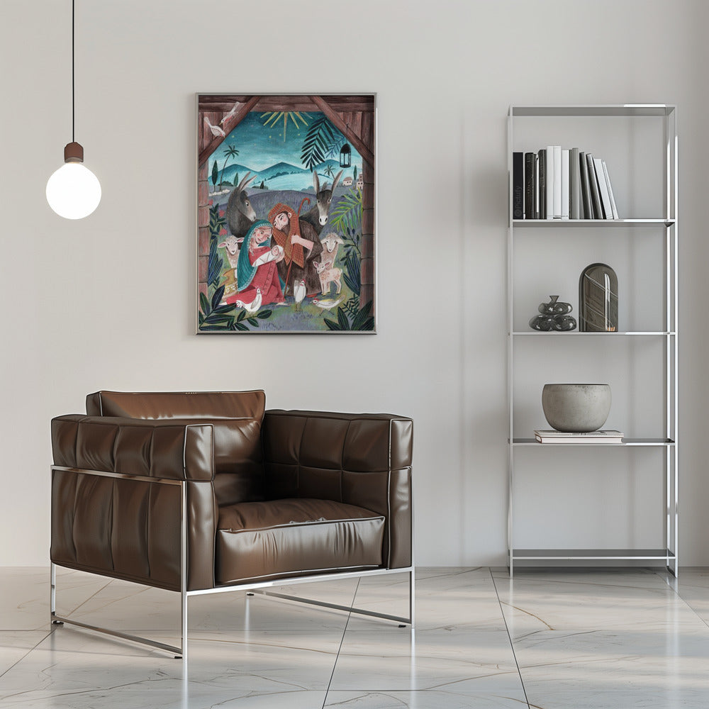 Wall art Christmas with Mary and baby Jesus Canvas Print