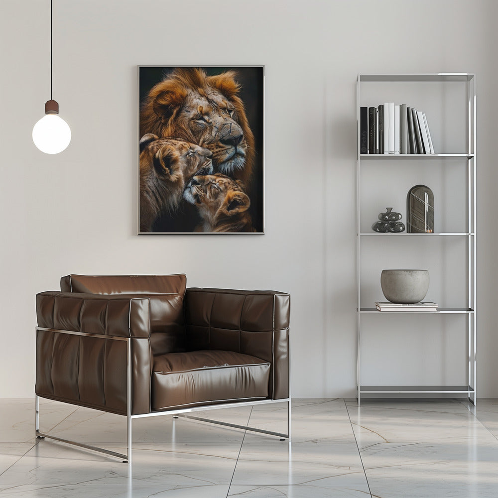 Affiche murale Famille de lions 2