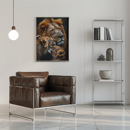 Affiche murale Famille de lions 2