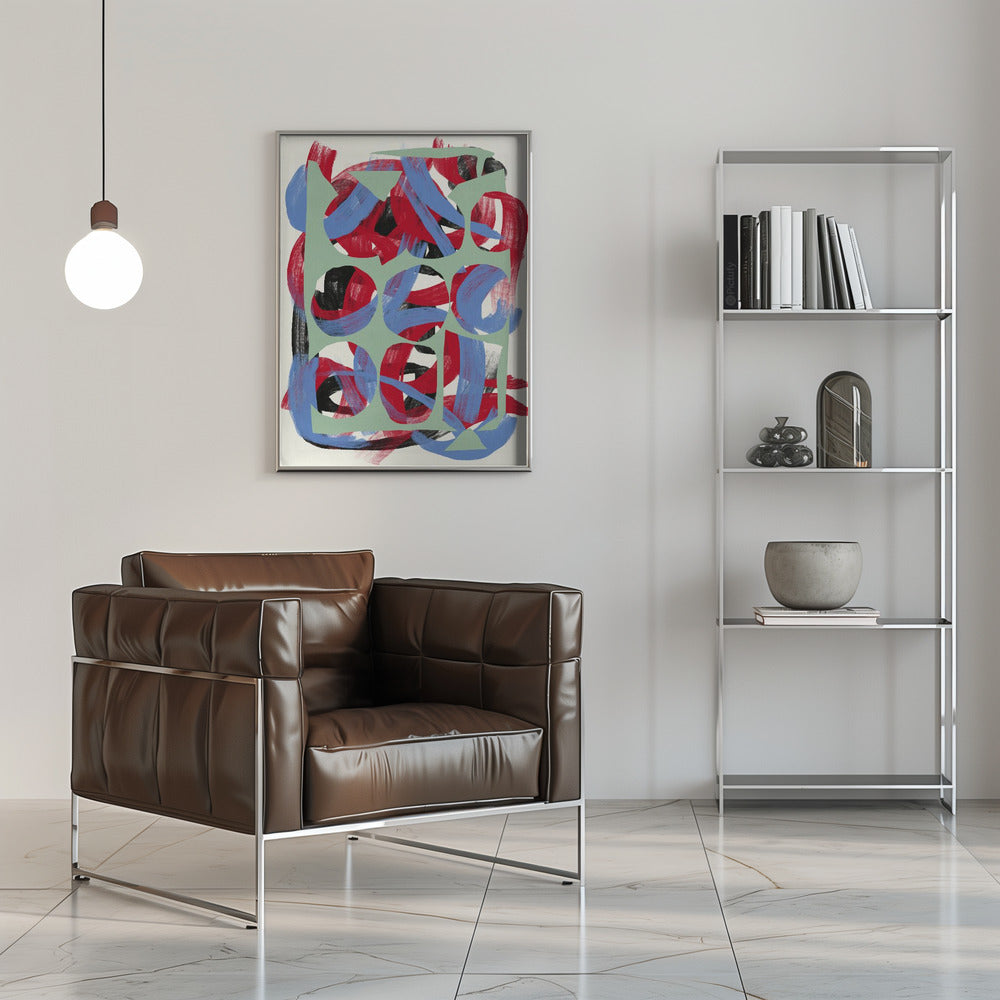 Art mural Coups de pinceau secs directionnels abstraits 03