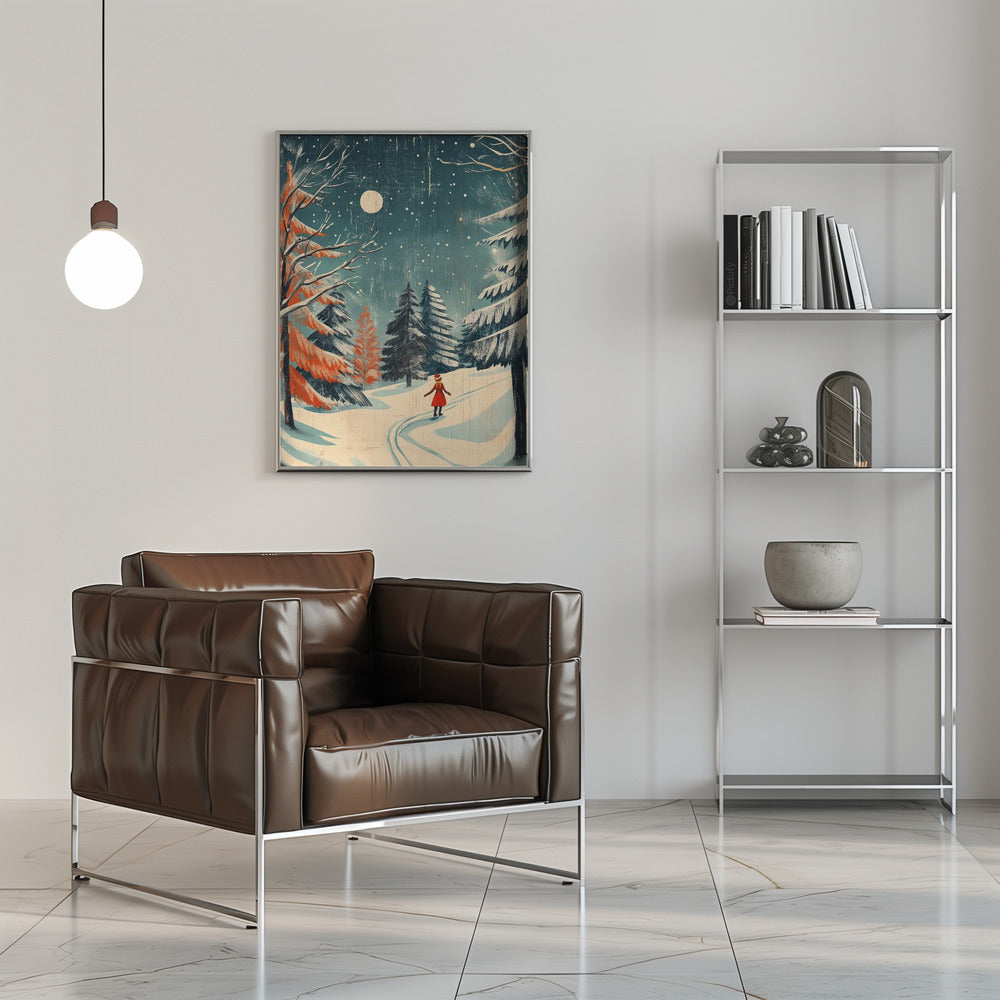 Tableau imprimé sur toile jeune fille Noël