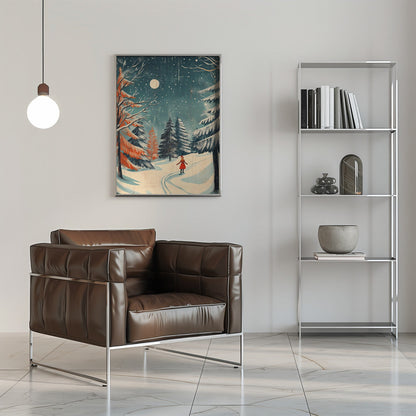 Tableau imprimé sur toile jeune fille Noël