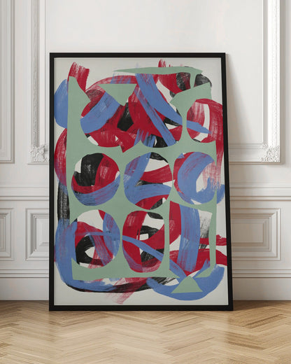 Art mural Coups de pinceau secs directionnels abstraits 03