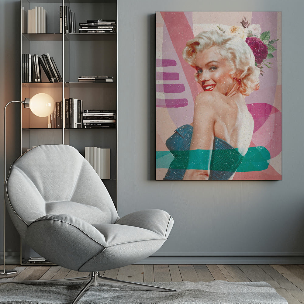 Marilyn Monroe Pink and Teal Pop Art Canvas Wall Art | Marilyn is Back