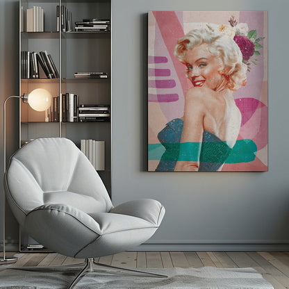Marilyn Monroe Pink and Teal Pop Art Canvas Wall Art | Marilyn is Back
