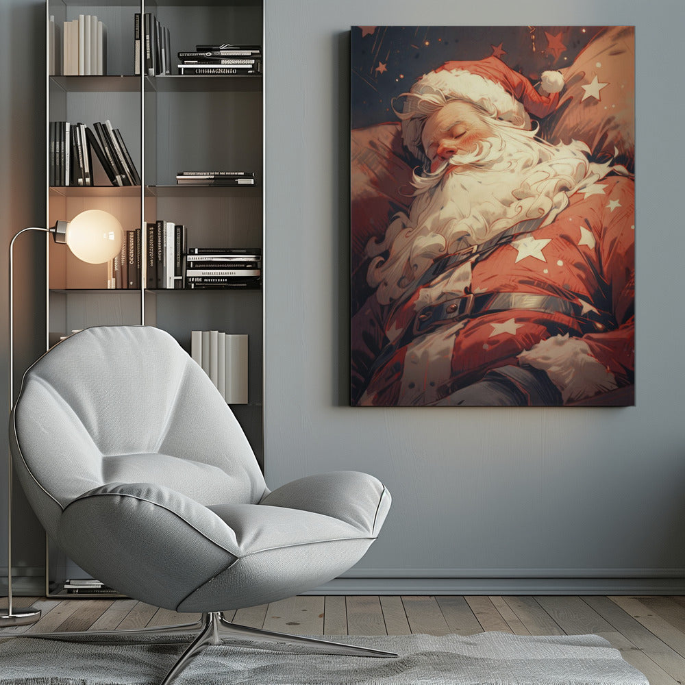Décoration murale Le Père Noël endormi