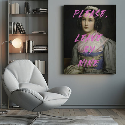 Art mural S'il vous plaît, partez avant neuf heures