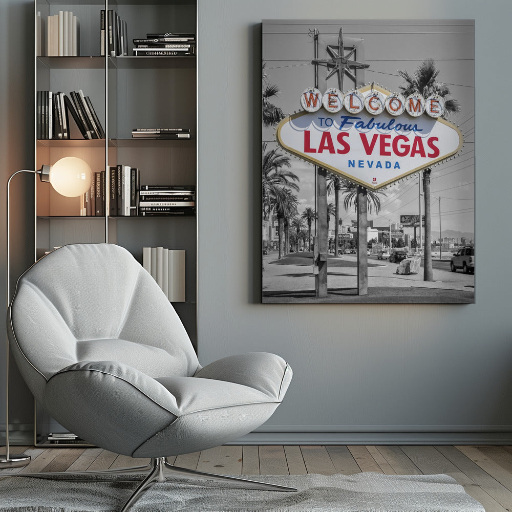 Décoration murale enseigne LAS VEGAS - effet de couleur