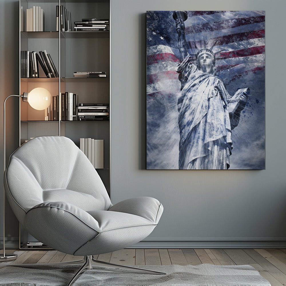 Décor mural Art moderne STATUE DE LA LIBERTÉ | bleu