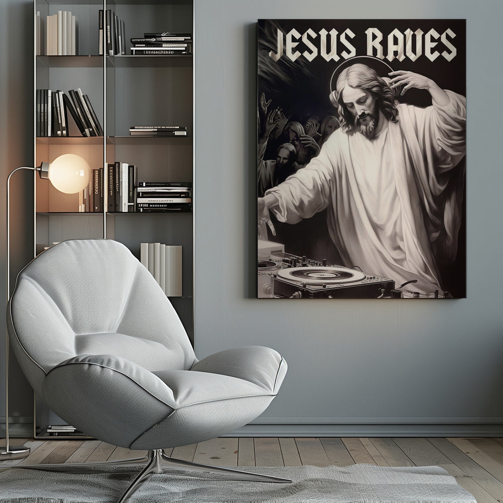 Art mural Jésus fait la fête