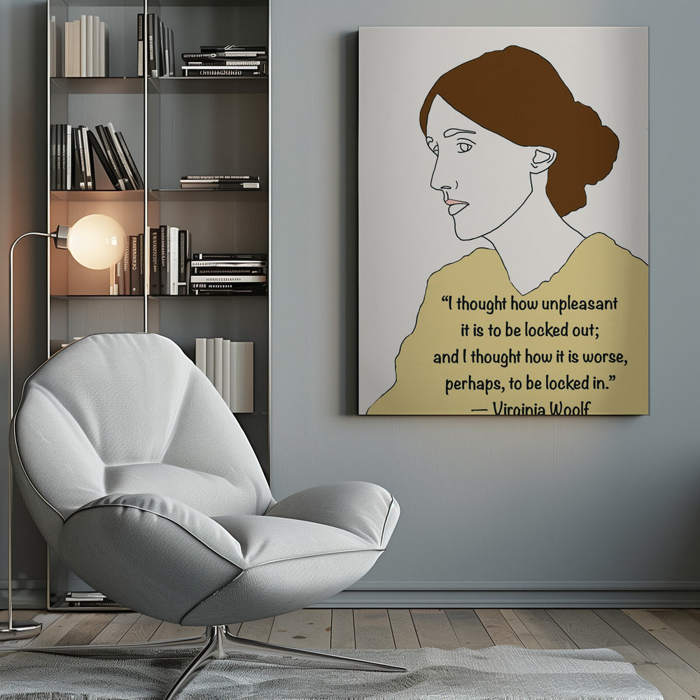 Décoration murale Virginia Woolf Art Jaune