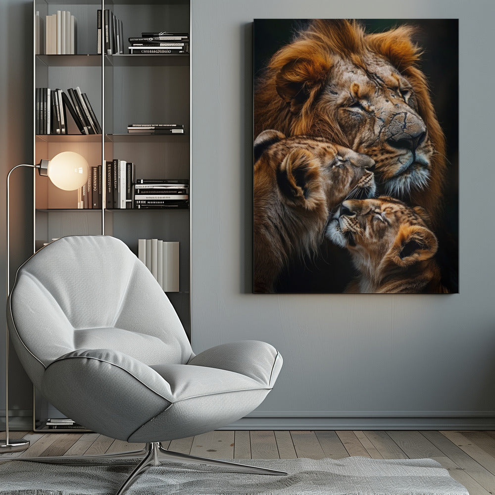 Affiche murale Famille de lions 2