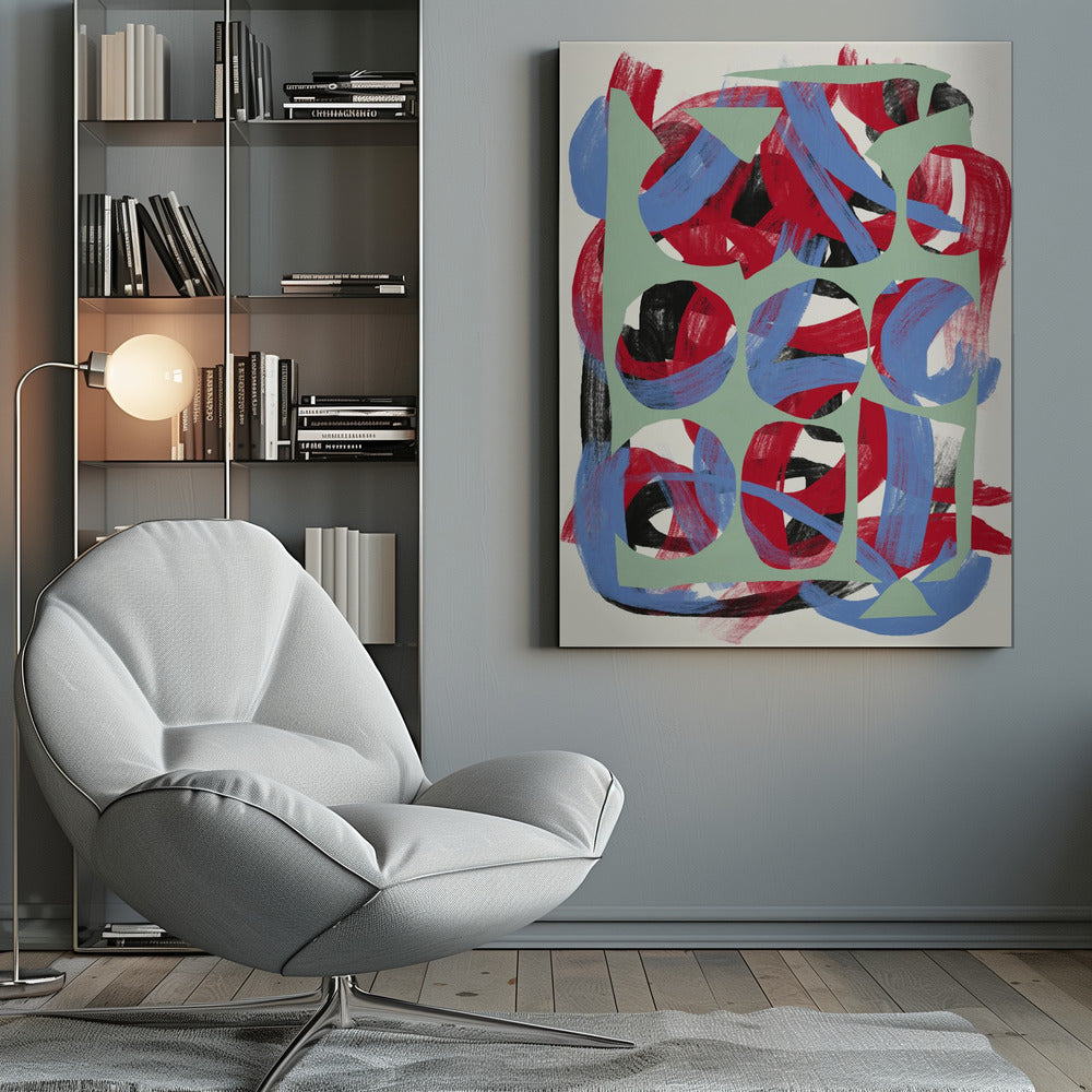 Art mural Coups de pinceau secs directionnels abstraits 03