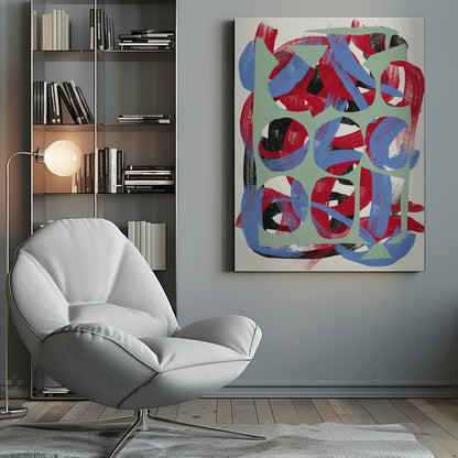 Art mural Coups de pinceau secs directionnels abstraits 03