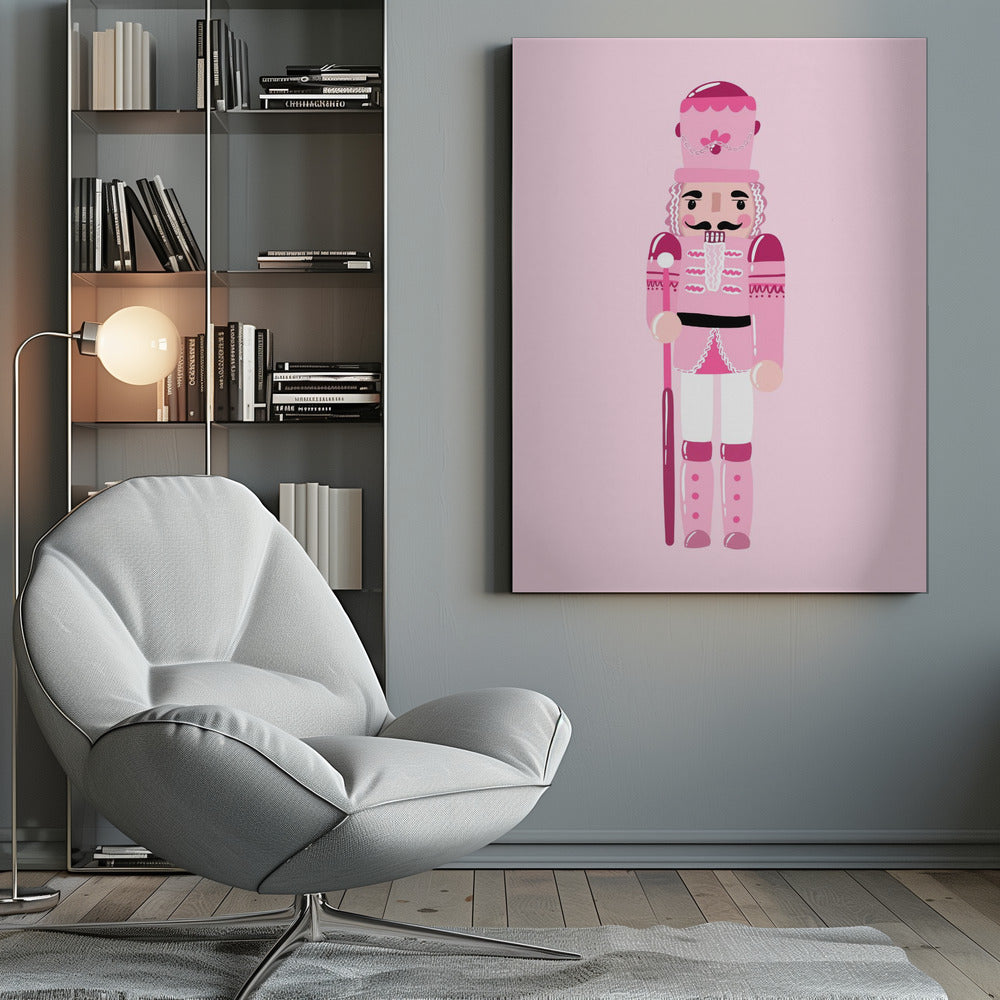 Décoration murale Casse-Noisette rose sur toile