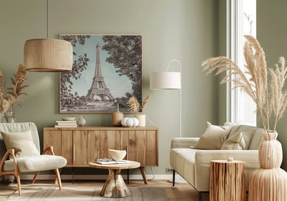 Wall art PARIS Eiffel Tower & River Seine | urban vintage style