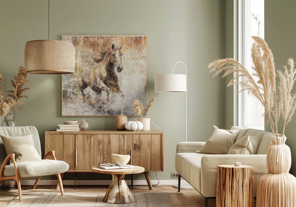 Décoration murale Cheval Illustration d'art vintage 08