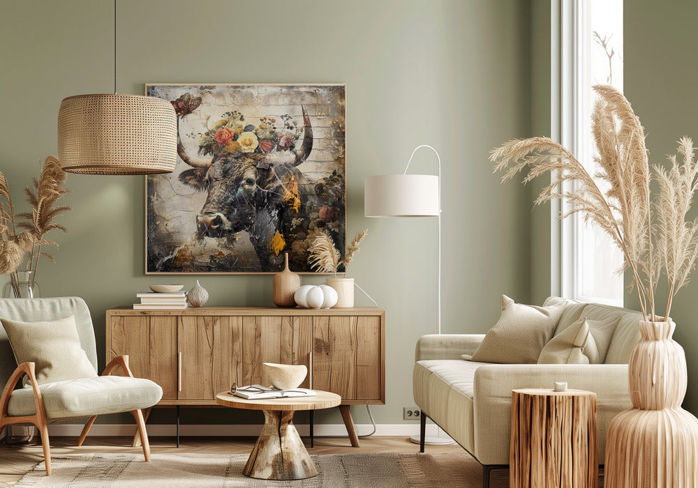 Art mural Fleurs Animaux Illustration vintage 09