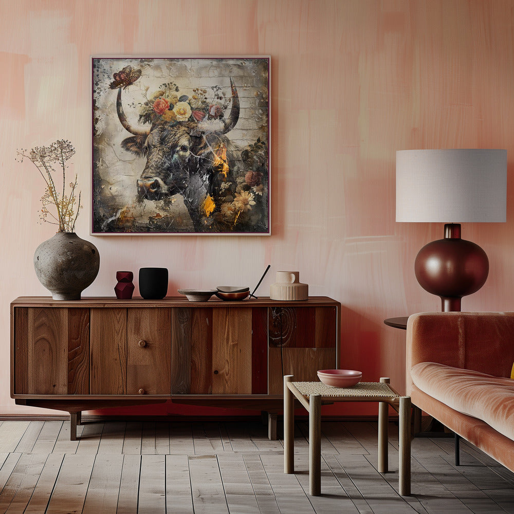Art mural Fleurs Animaux Illustration vintage 09