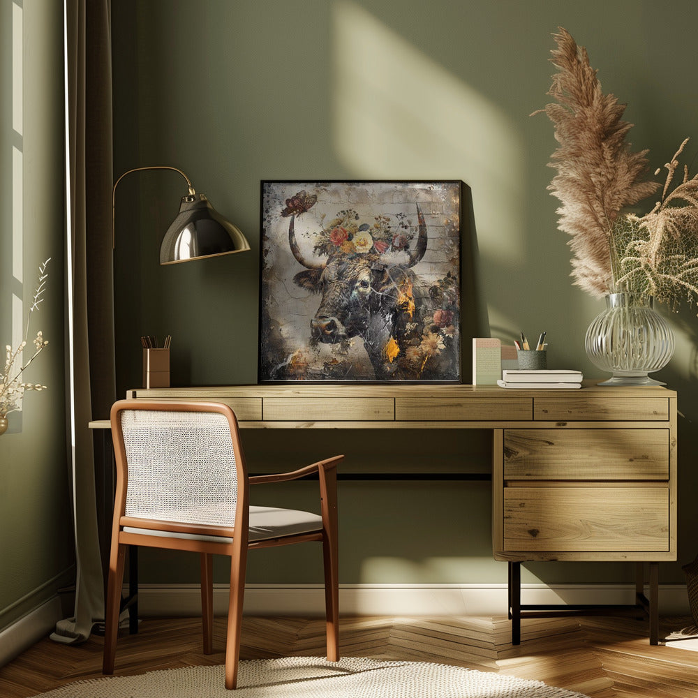 Art mural Fleurs Animaux Illustration vintage 09