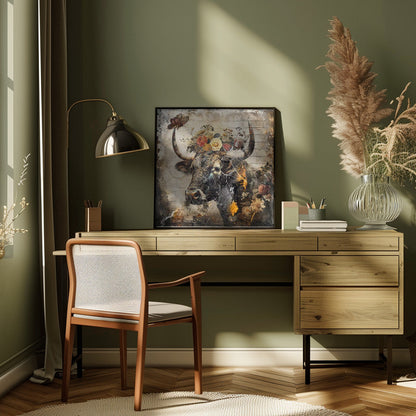 Art mural Fleurs Animaux Illustration vintage 09