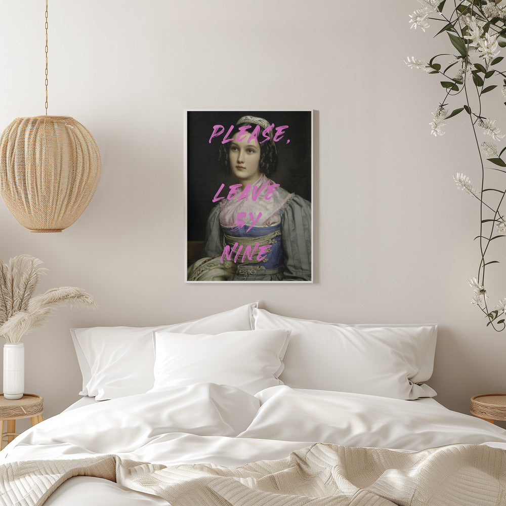 Art mural S'il vous plaît, partez avant neuf heures