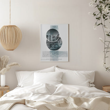 Art mural Affiche artistique BOSTON Front de mer | marbre turquoise