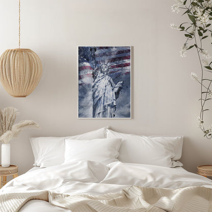Décor mural Art moderne STATUE DE LA LIBERTÉ | bleu
