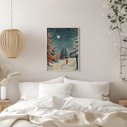 Tableau imprimé sur toile jeune fille Noël