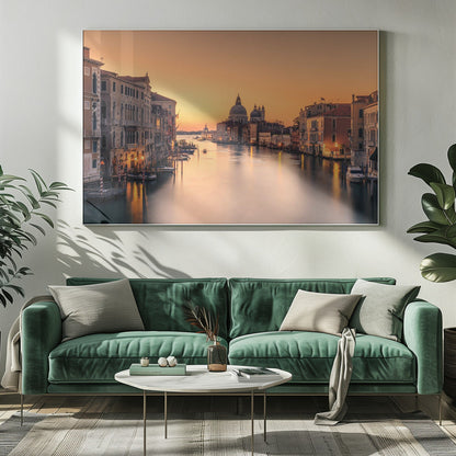 Venice Grand Canal in Warm Dawn Light Canvas Wall Art | Dawn on Venice