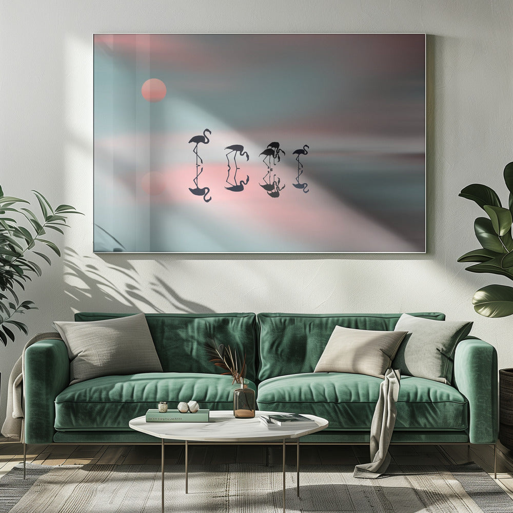 Flamants roses Wal Art Family.