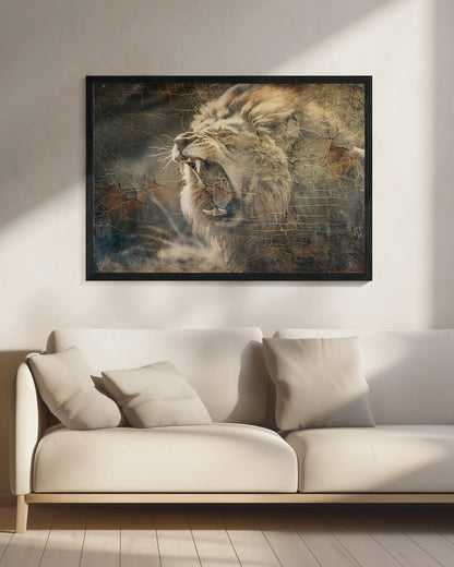 Art mural Lion Animal Art Vintage Illustration Décoration murale 09